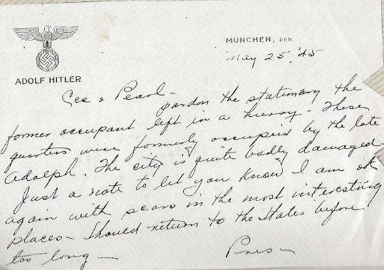 Letter in Hitler's apartment